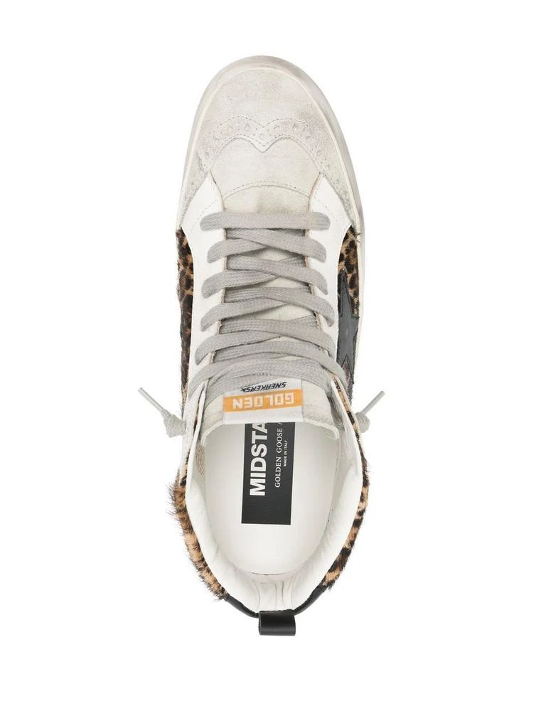 Golden Goose Leopard Print Silk and Nylon Mid-Top Sneakers 4