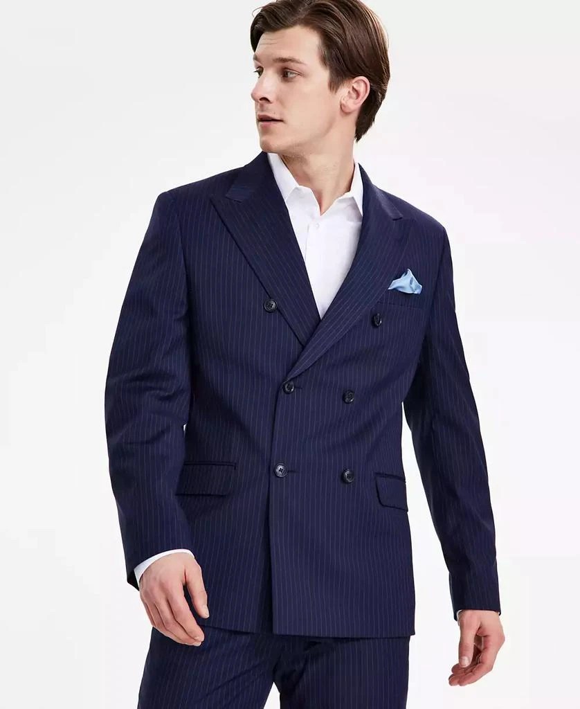 Alfani Men's Navy Slim-Fit Stripe Double Breasted Suit Jacket, Created for Macy's 1