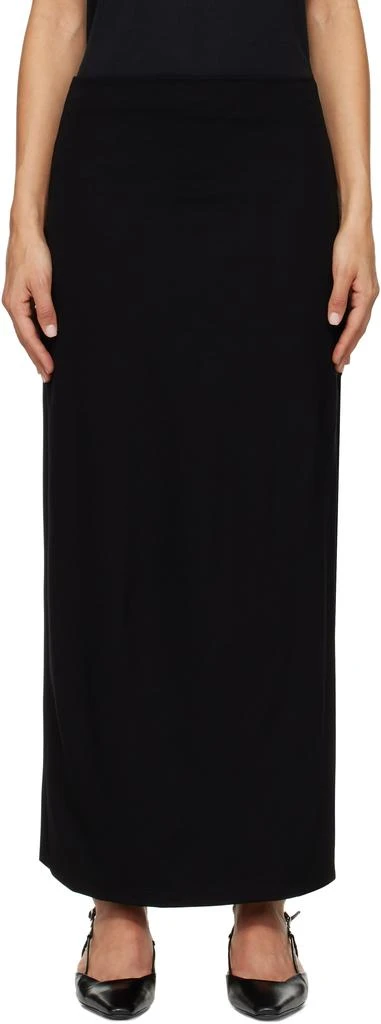 LESET Black Rio Side Slit Maxi Skirt 1