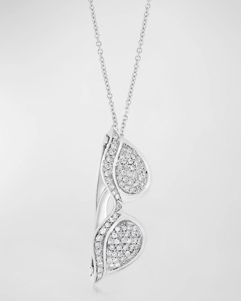 Andreoli 18K White Gold Diamond Cat Eye Glasses Necklace 1
