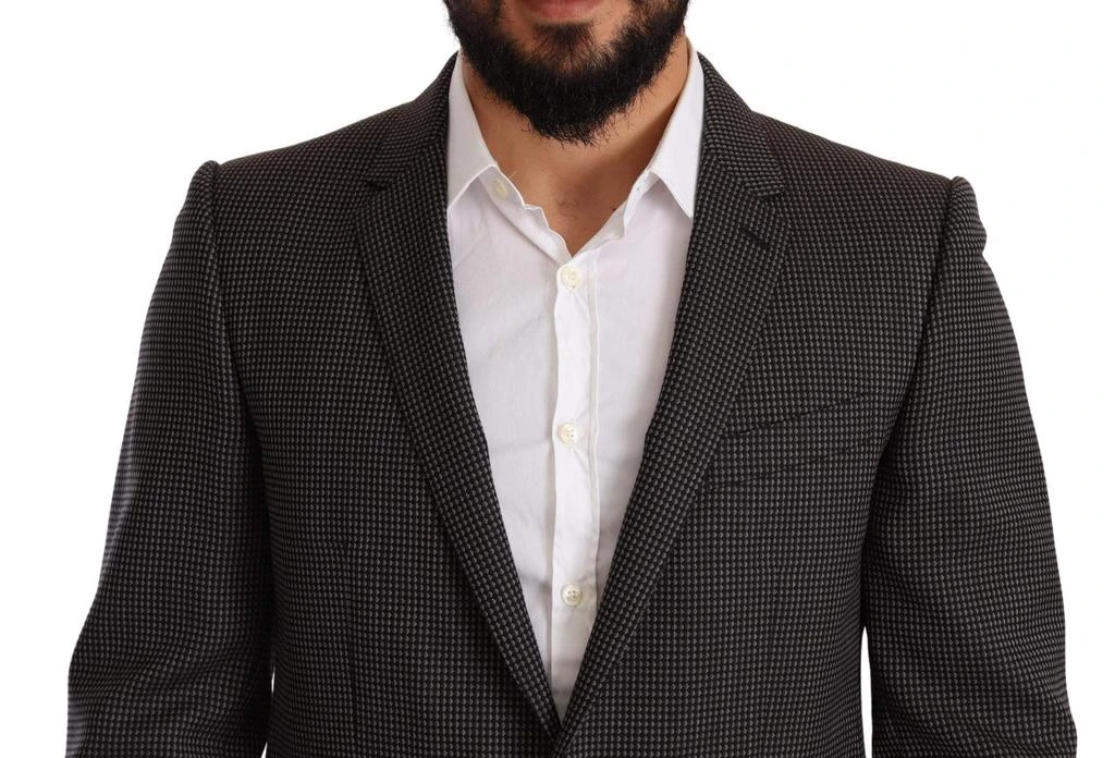 Dolce & Gabbana Dolce & Gabbana Black Fantasy Pattern Wool MARTINI Suit 10