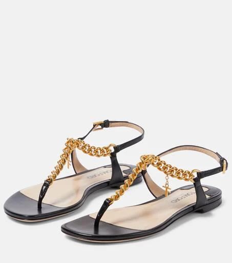 Tom Ford Zenith embellished leather thong sandals 5