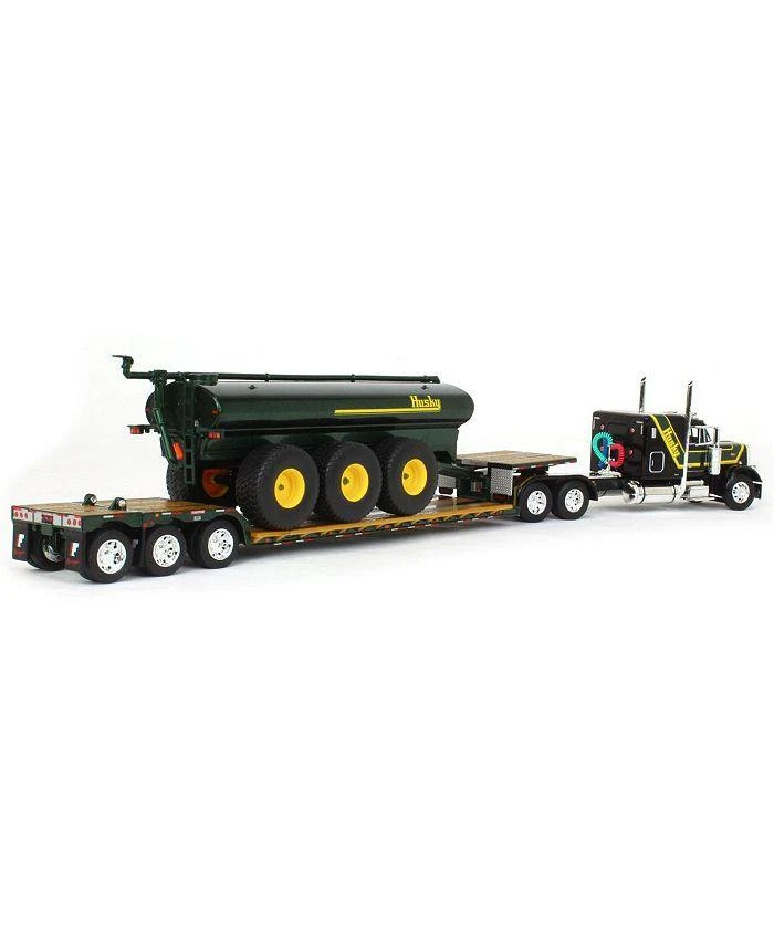 First Gear 1/64 Black Husky Peterbilt w/ Fontaine Renegade Lowboy & Husky Manure Spreader, DCP - 14 Years+ 6