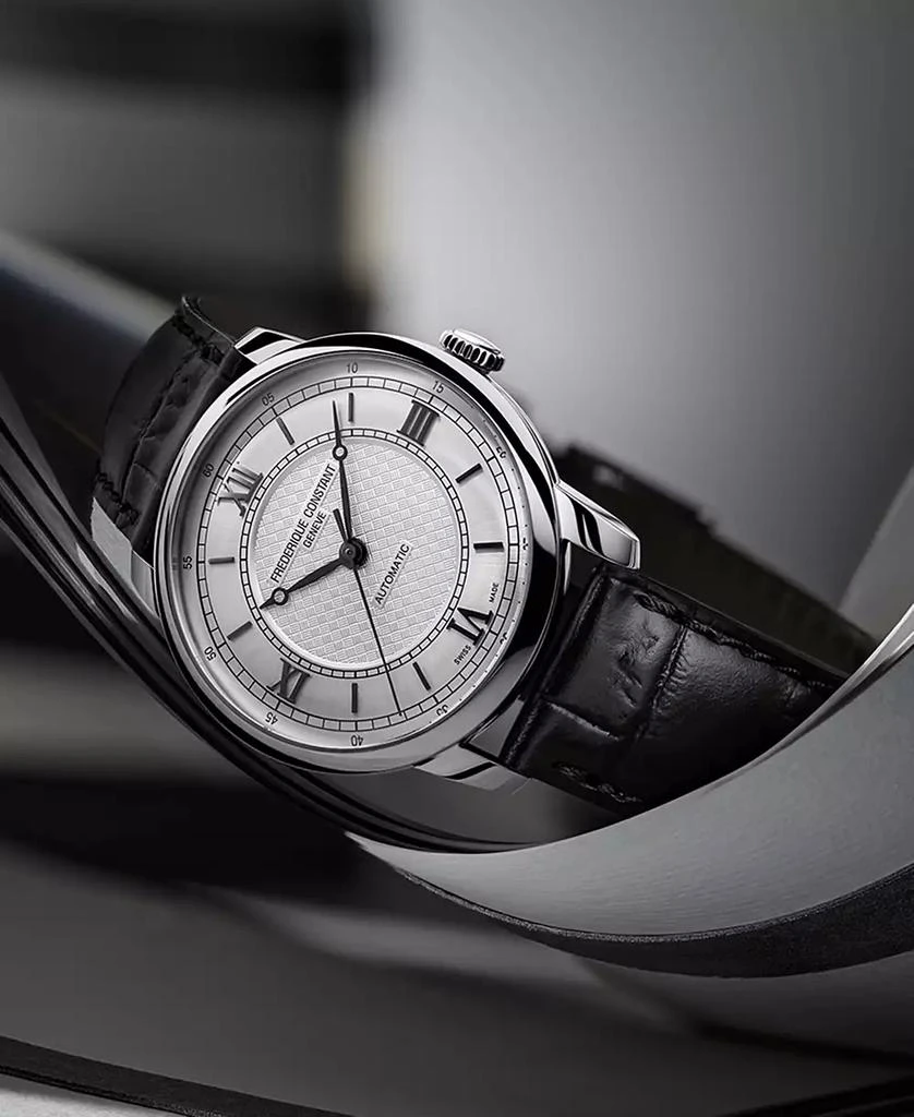 Frederique Constant Men's Swiss Automatic Classics Premiere Black Leather Strap Watch 39mm 3