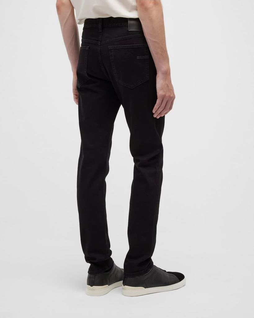 Zegna Men's 5-Pocket Black Wash Denim Jeans 5