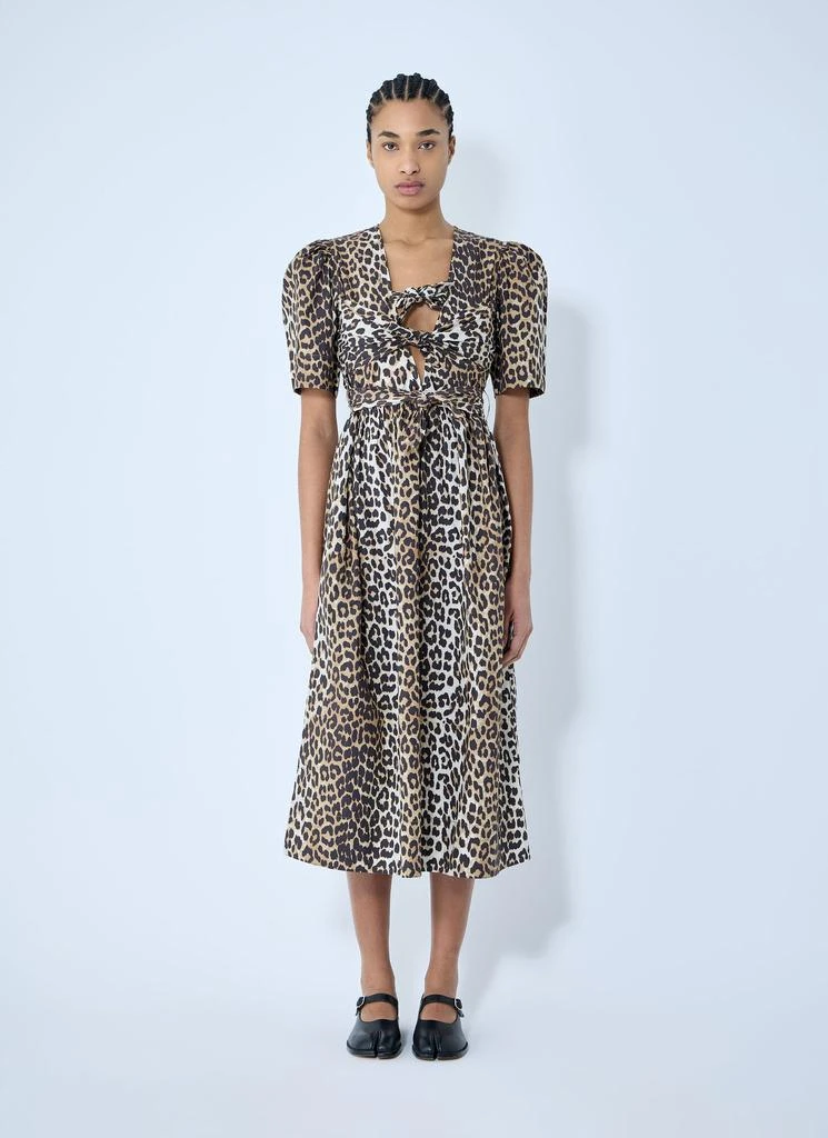 Leopard Print Tie Strap Midi Dress  On Sale Now with Up to 44% Off |  Discover Exclusive Deals & Savings at BeyondStyle  Authentic Ganni women| dresses|clothing|female with Limited-Time Discounts, Free Shipping,