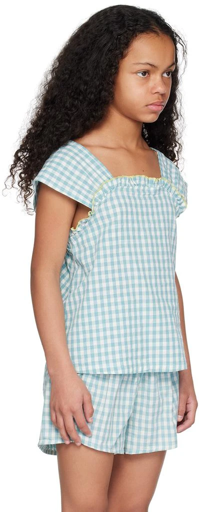 BOBO CHOSES Kids Blue Vichy Tank Top 2