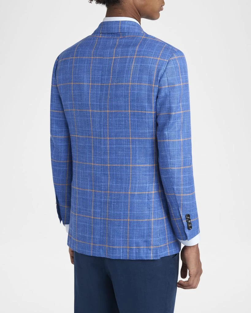 Kiton Men's Plaid With Windowpane Sport Coat 3