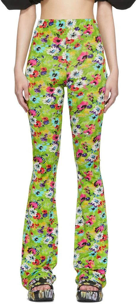 MSGM Green Viscose Leggings 1