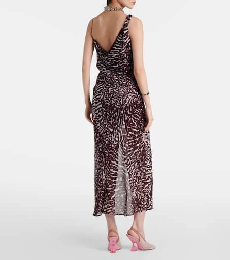 Dries Van Noten Printed draped one-shoulder midi dress 3