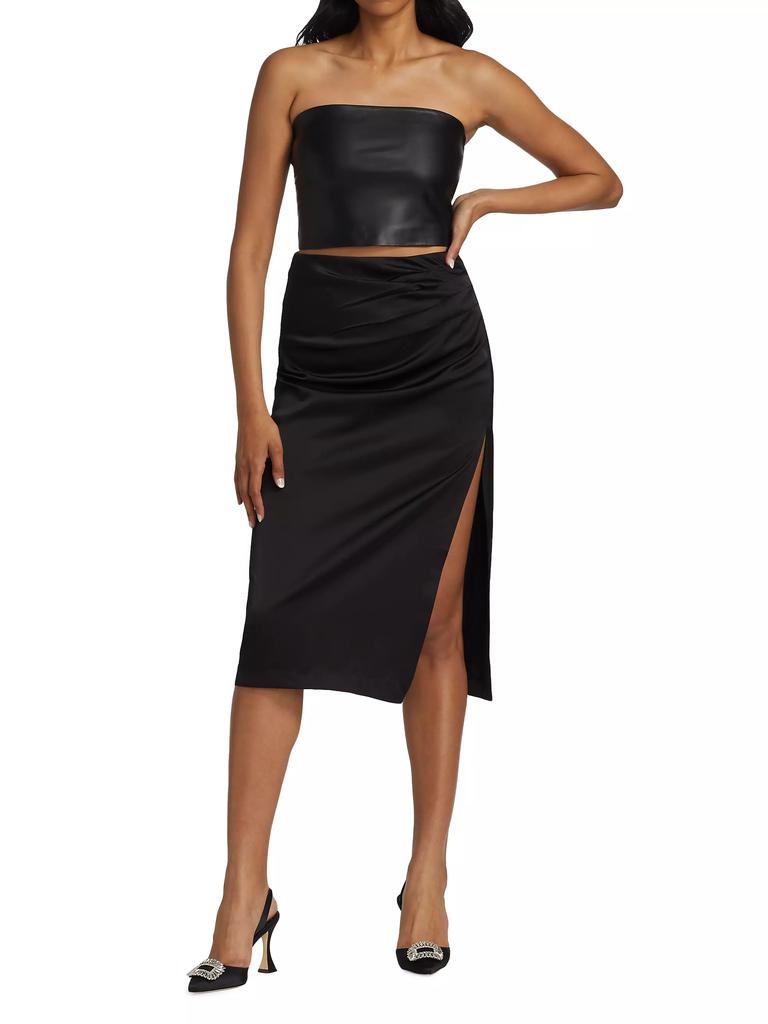 susana monaco Faux Leather Tube Top