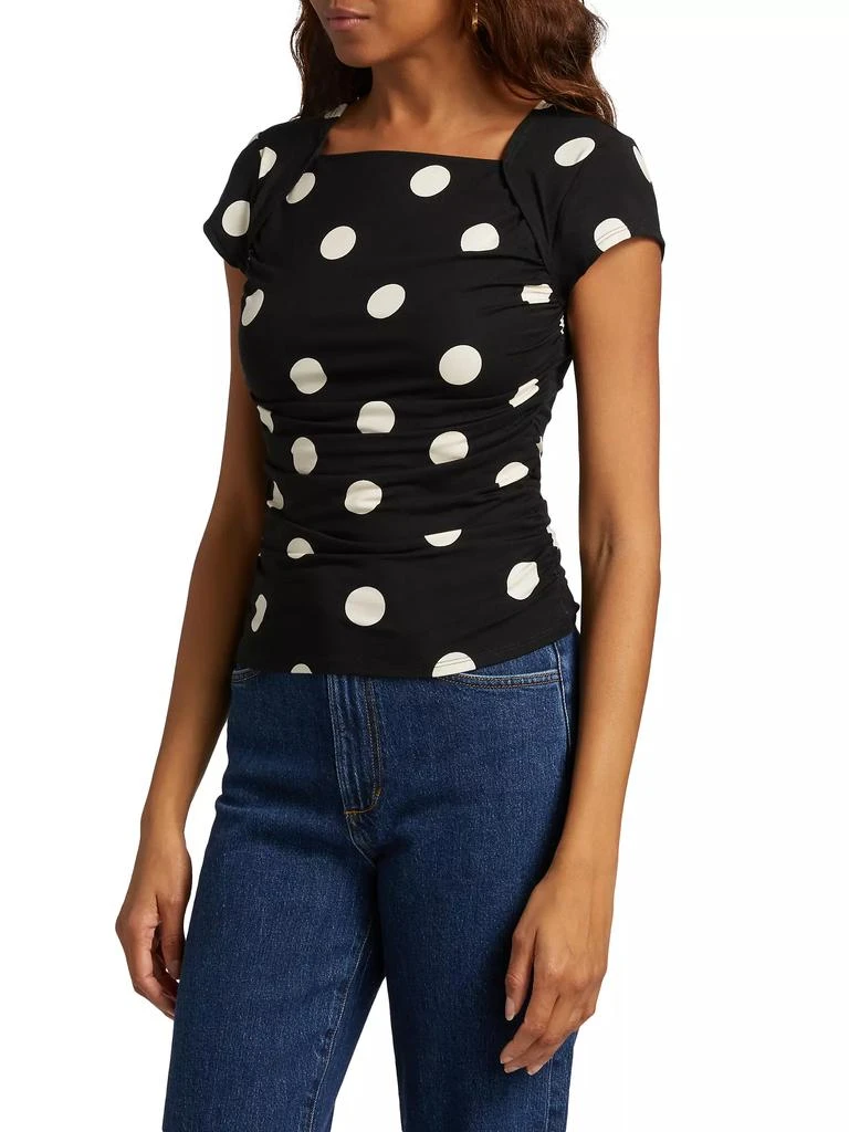 Reformation Addison Polka Dot Stretch Knit Top 4