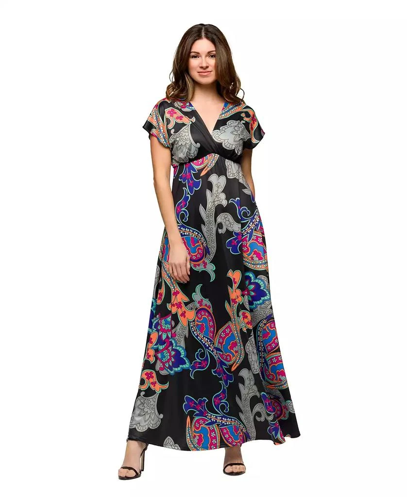 green emerald velvet dress Plus Size Raffi Empire Waist Pocket Maxi Dress – L I V D