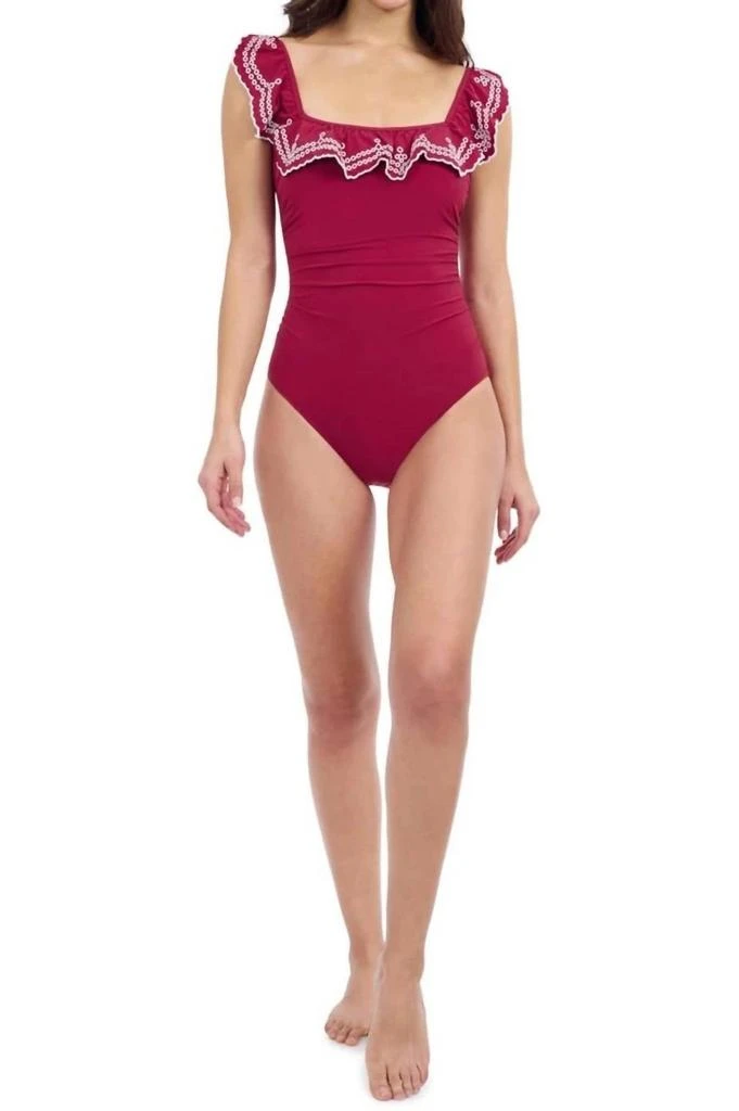 Gottex Lola Square Neck One-Piece Swimsuit In Brick 1