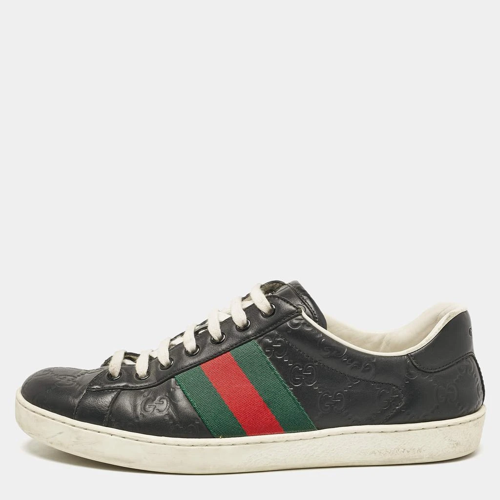 Gucci Gucci Black Guccissima Leather Ace Sneakers Size 41.5 1
