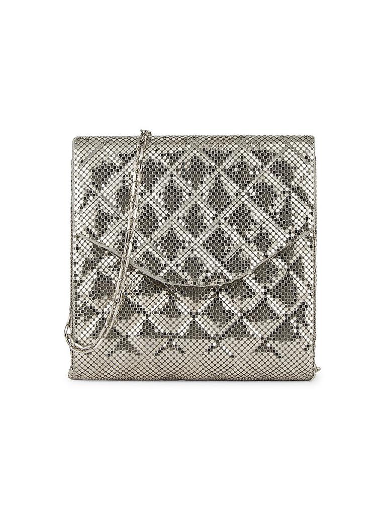 Whiting & Davis Stevie Brass Mesh Clutch