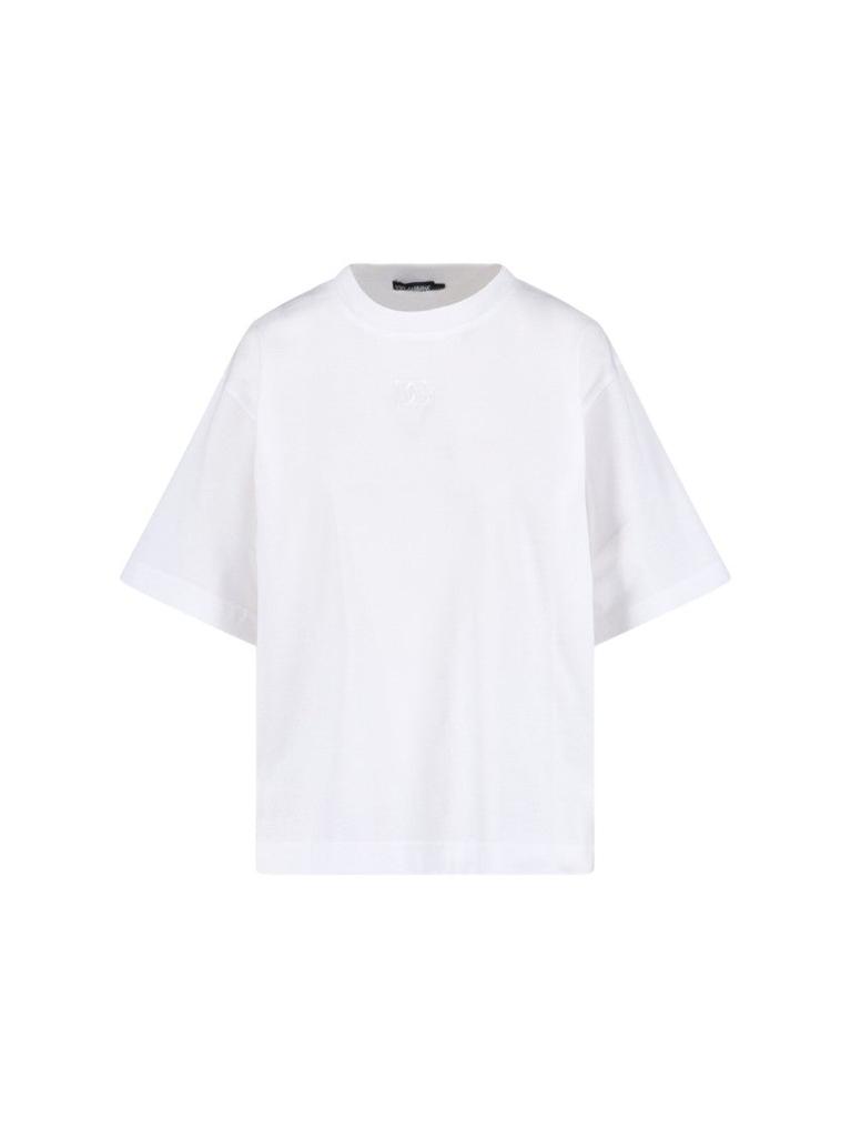 Tシャツ・カットソー Dolce & Gabbana Cotton T-Shirt With Tone-On-Tone Embroidered Dolce & Gabbana Cotton T-Shirt With Tone-On-Tone Embroidered