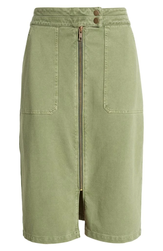 Caslon<sup>®</sup> Relaxed Zip Front Twill Midi Skirt 5