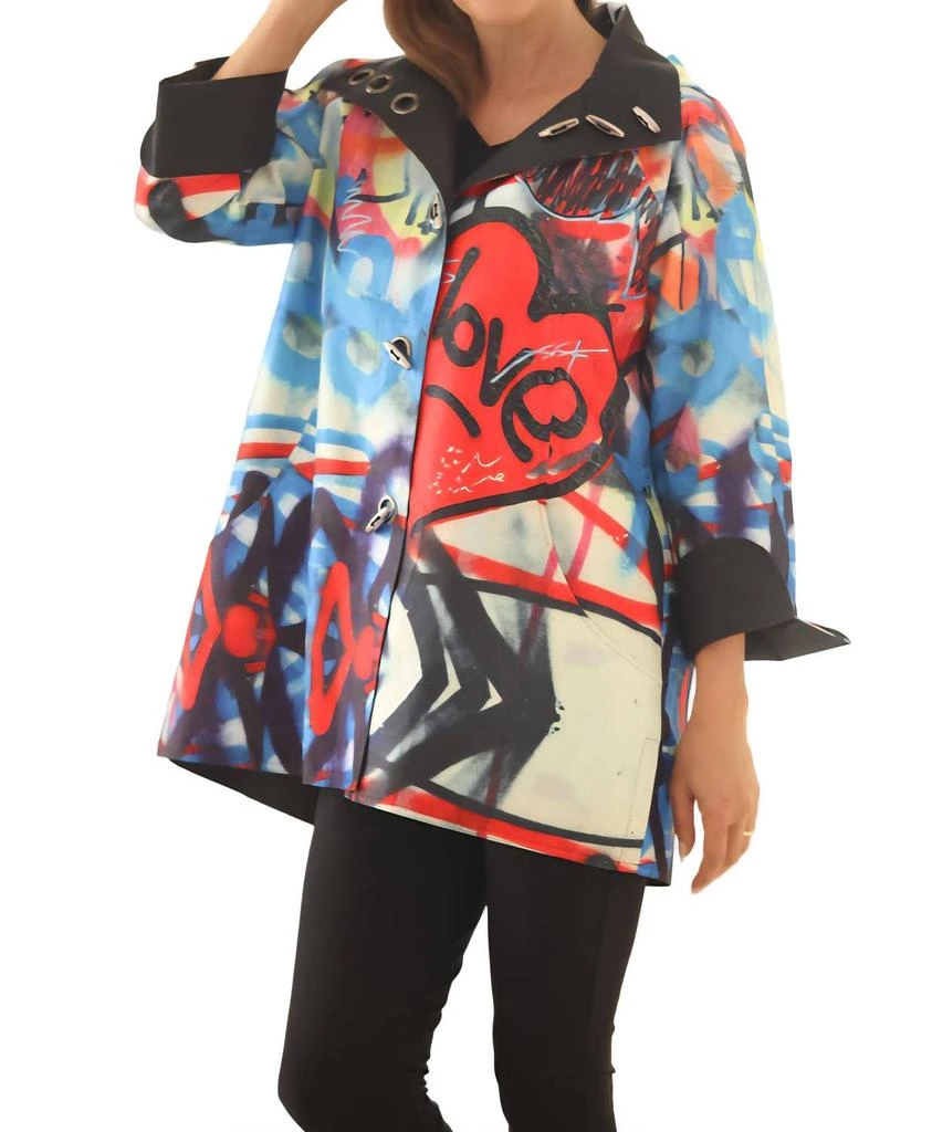 Oopera Oopera - Love Graffit Print Raincoat