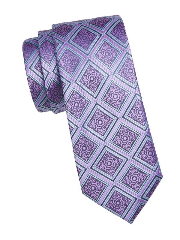 Hickey Freeman Woven Geometric Tie