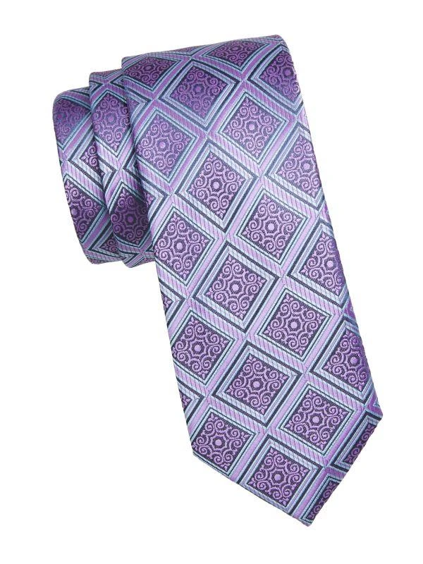 Hickey Freeman Woven Geometric Tie 1