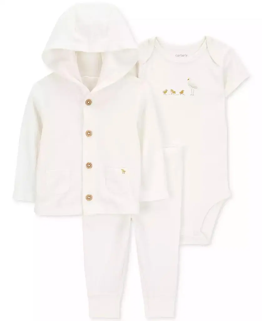 Carter's Baby Chick Little Hooded Cardigan, Bodysuit & Pants, 3 Piece Set