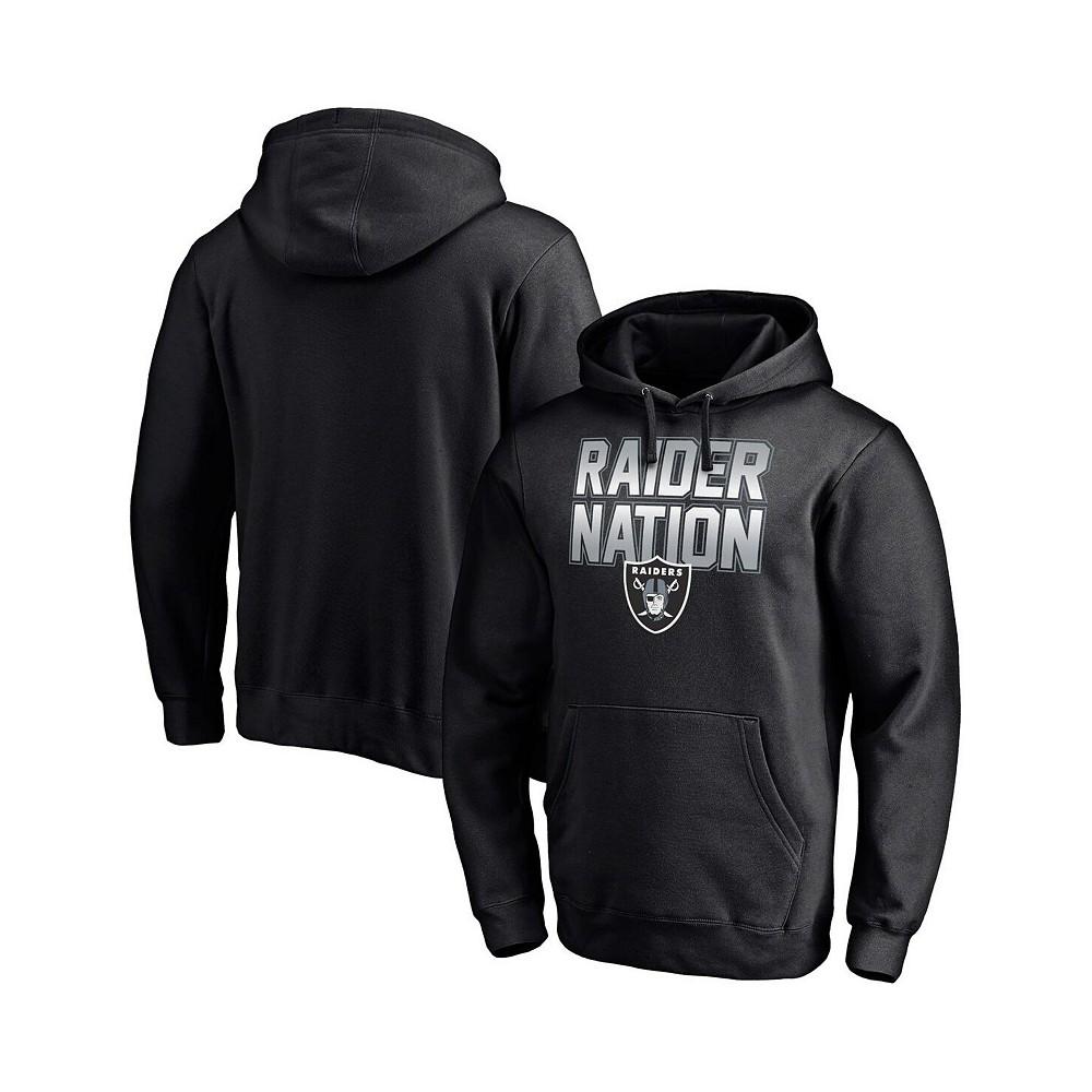Fanatics Men's Black Las Vegas Raiders Hometown Collection Raider Nation Fitted Pullover Hoodie