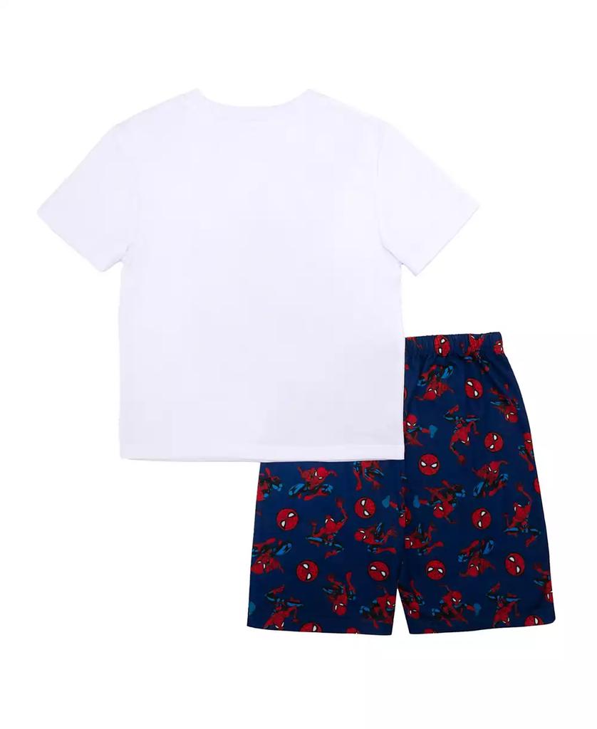 Spider-Man Little and Big Boys Short Sleeve Tee and Short, 2-Piece Pajama Set