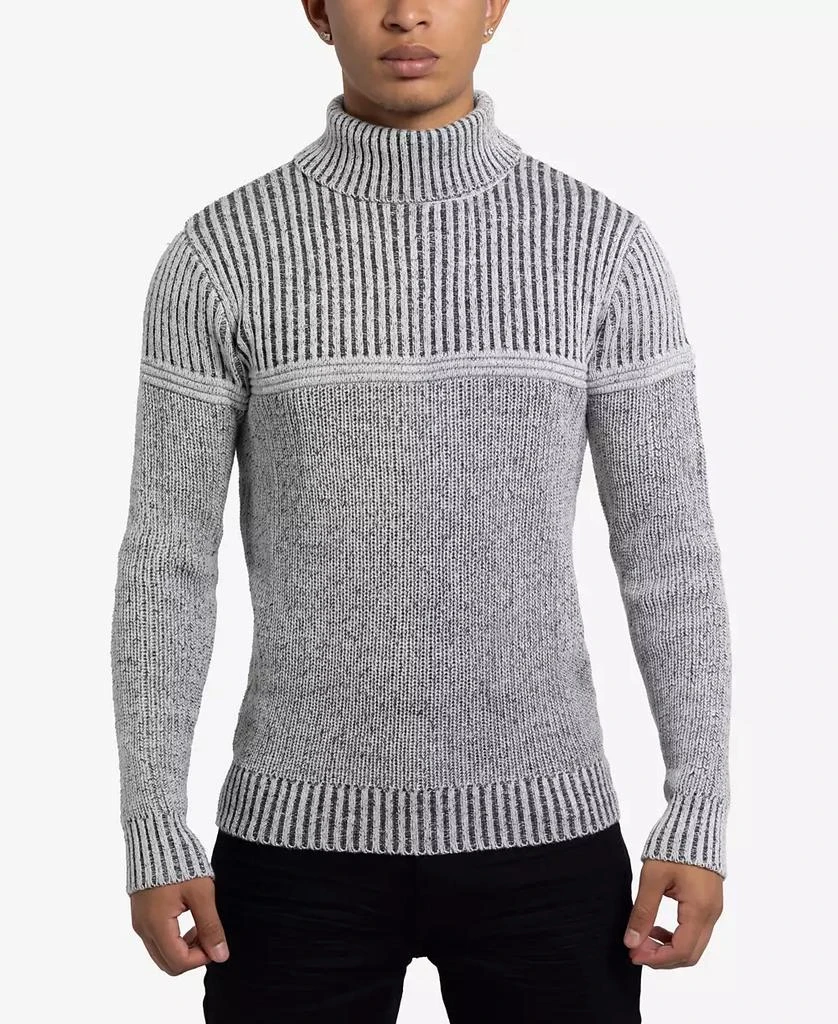 X-Ray Men's Ribbed Pattern Turtleneck Sweater 1