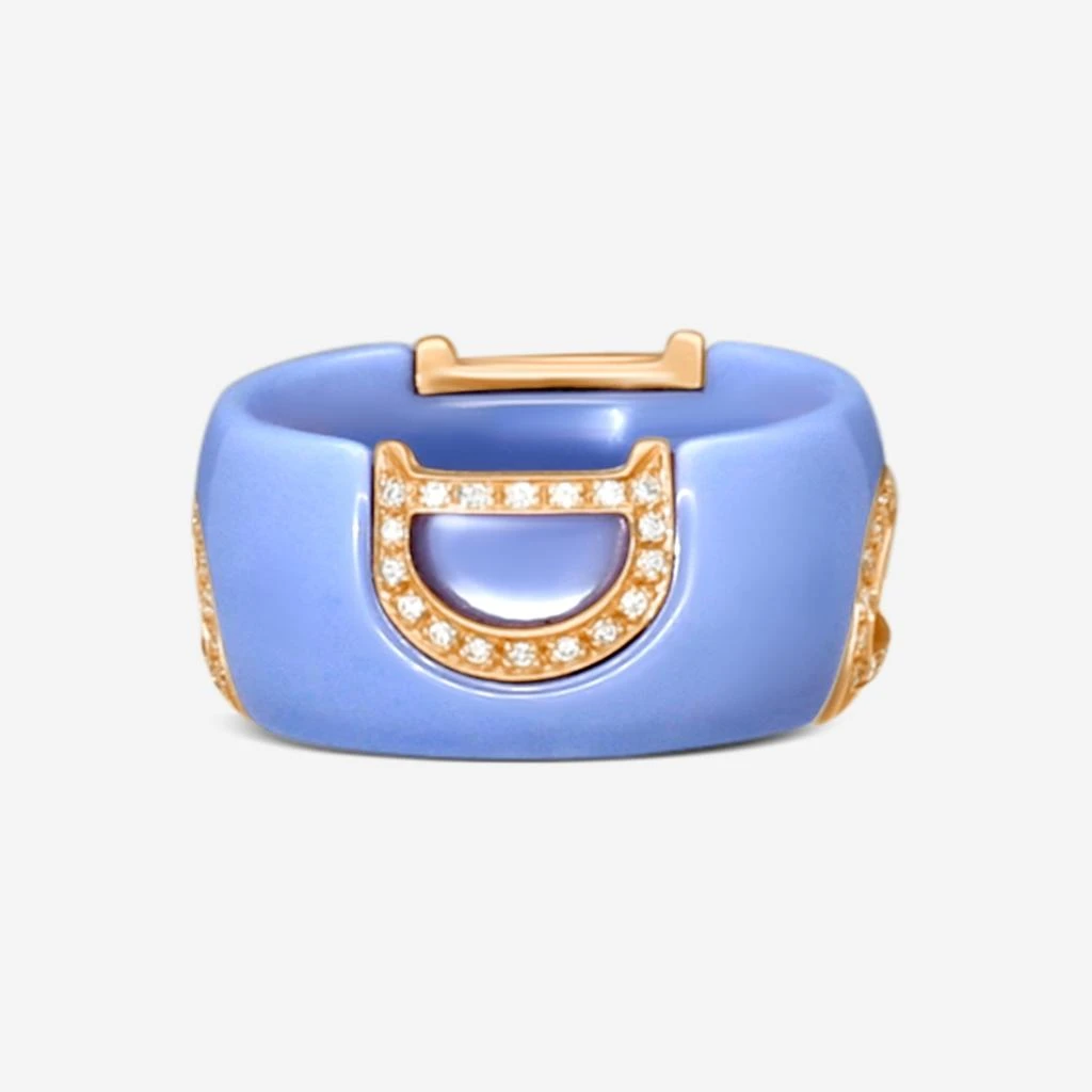Damiani Damiani D. Icon 18K Rose Gold & Ceramic Diamond Band Ring 20072922 3