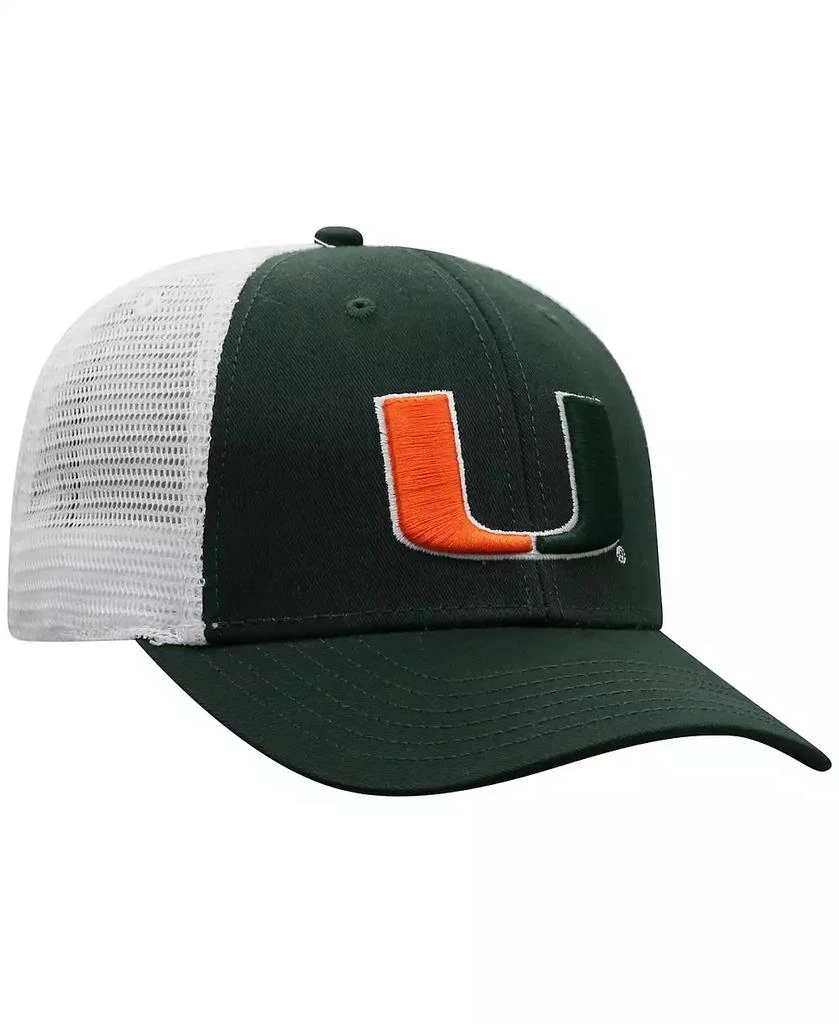 Top of the World Men's Green, White Miami Hurricanes Trucker Snapback Hat 4