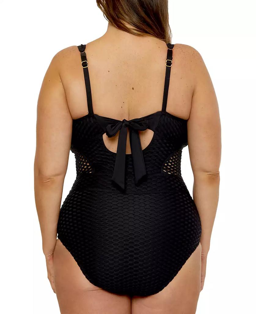 Becca Plus Size Castaway Textured One-Piece Swimsuit