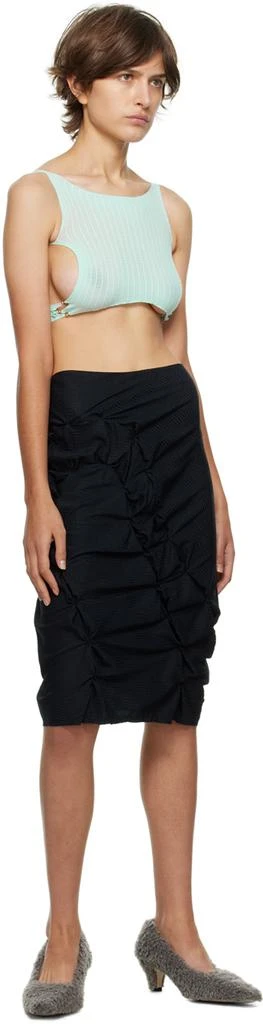 RUI Black Ruched Midi Skirt 4