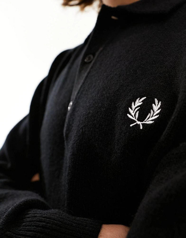 Fred Perry Fred Perry knitted longsleeve polo in black 4