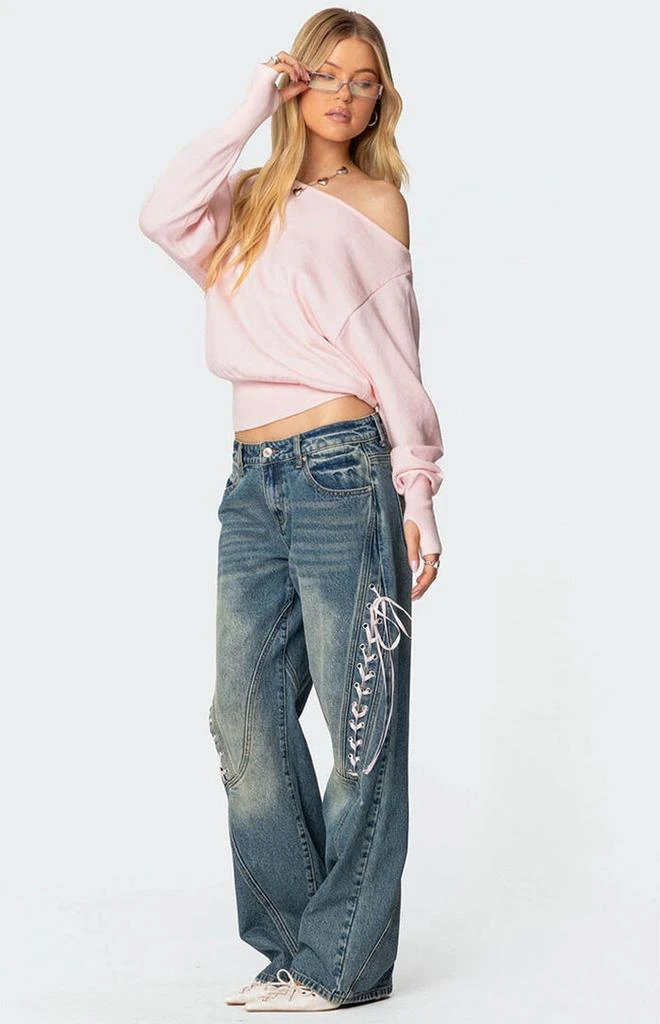 Edikted Off Shoulder Oversized Sweater 3