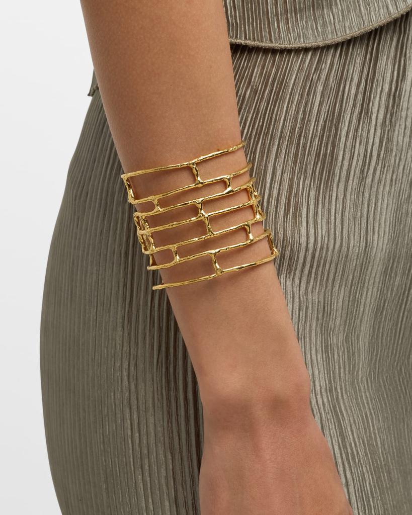 Devon Leigh Gold-Plated Open Bars Cuff Bracelet