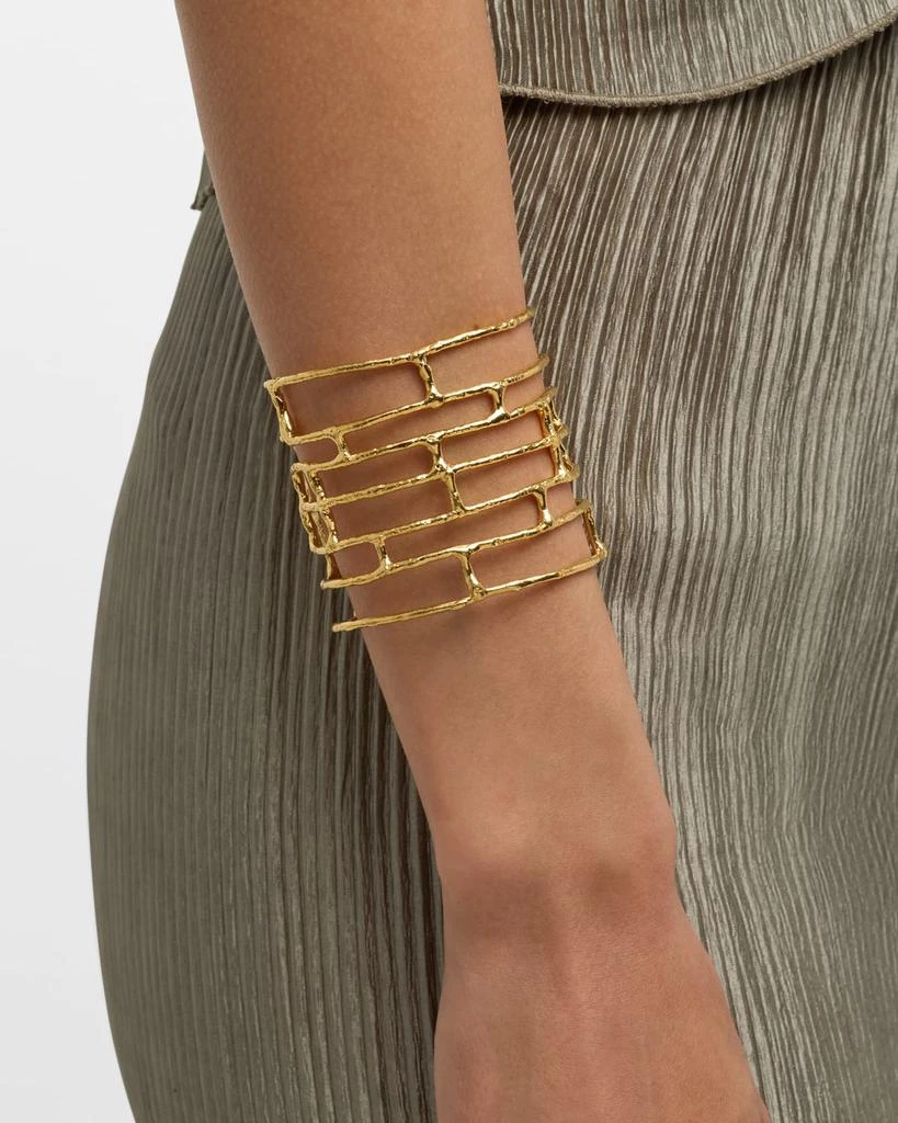 Devon Leigh Gold-Plated Open Bars Cuff Bracelet 2