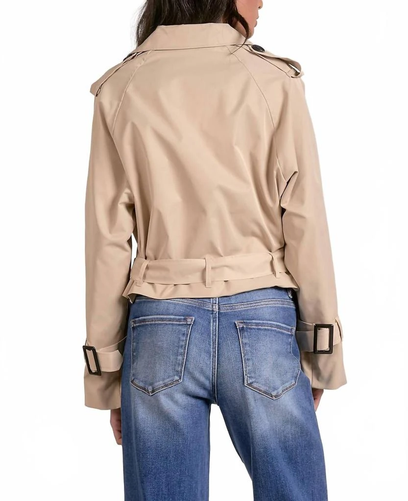 Elan Alice Cropped Trench Coat In Beige 2