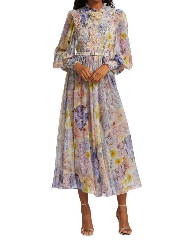 Zimmermann Rhythmic Smocked Midi Dress 1