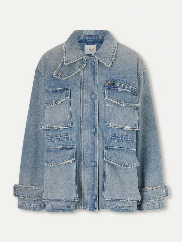 AGOLDE Aubrey Distressed Denim Jacket - Light denim