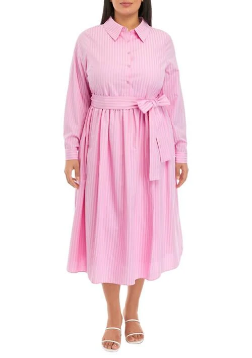 English Factory Factory Plus Size Striped Maxi Shirtdress 1