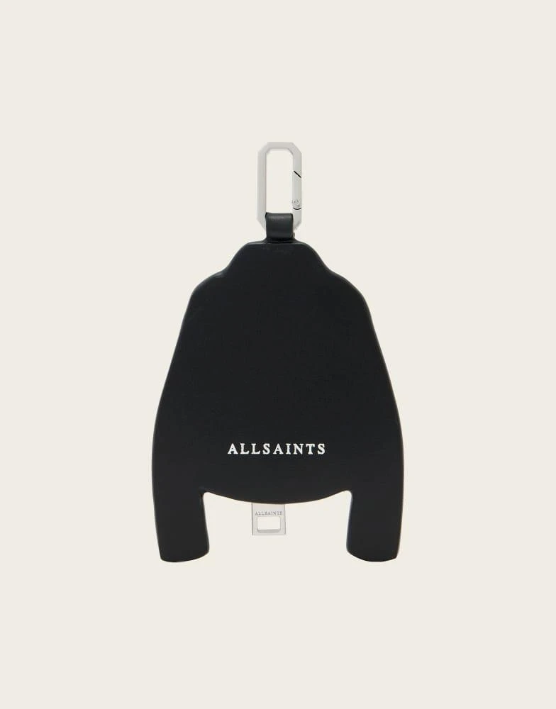 ALL SAINTS AllSaints balfern leather jacket keyring in black and silver 3