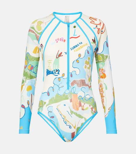 ALÉMAIS Nadia printed rashguard swimsuit