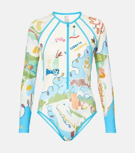 ALÉMAIS Nadia printed rashguard swimsuit 1