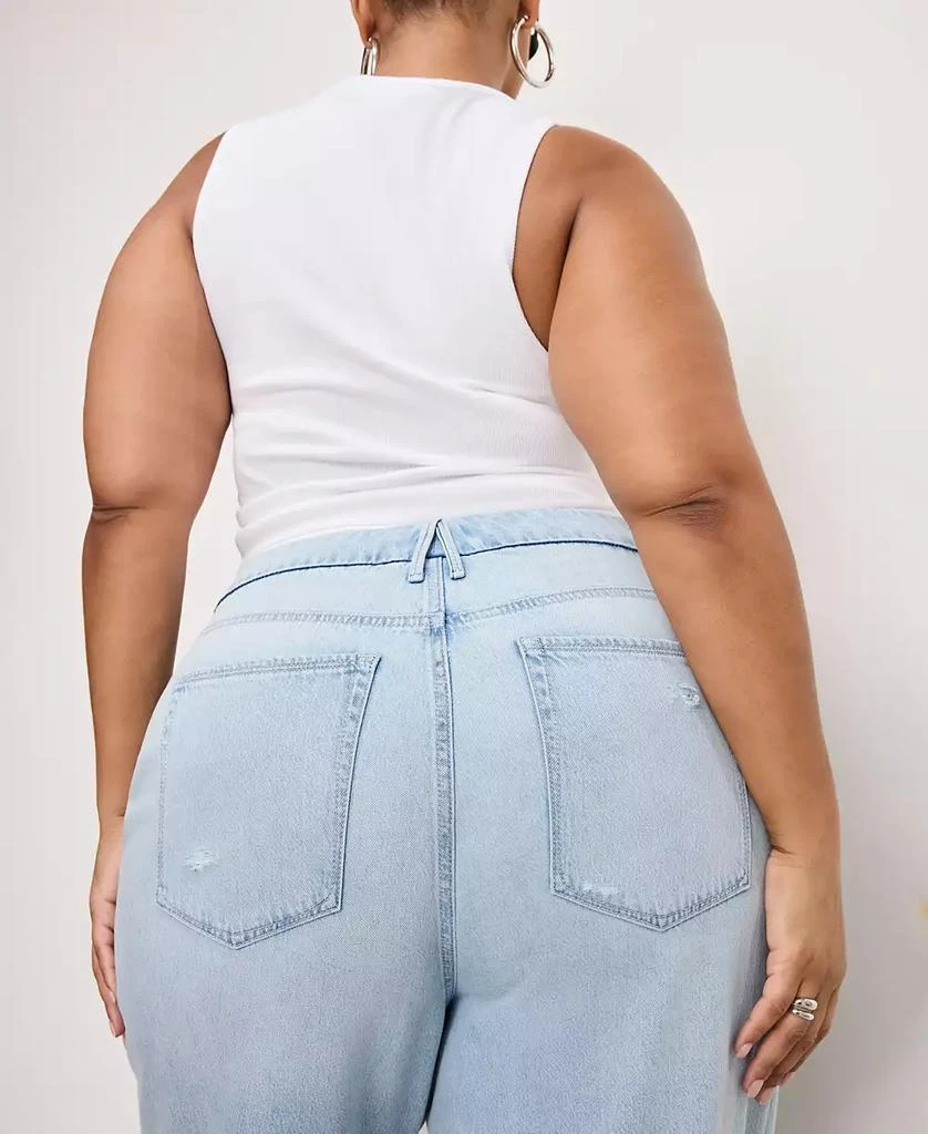Good American Women's Weightless Good Skate Cropped Wide-Leg Jeans 8