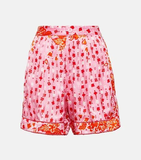 Poupette St Barth Isabelle floral satin shorts 1