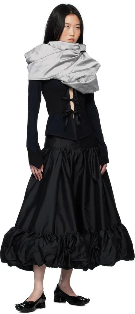PAULA CANOVAS DEL VAS Black & Grey Puff Cardigan 5