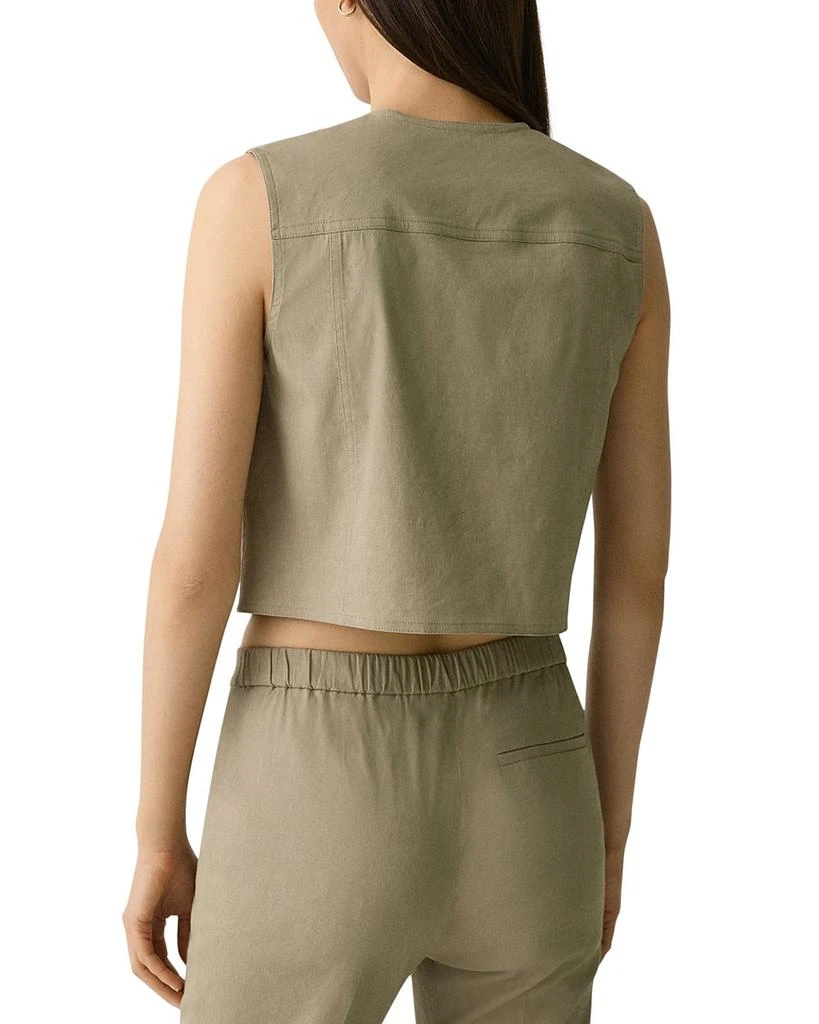 Theory Fitted Sleeveless Linen Vest 3