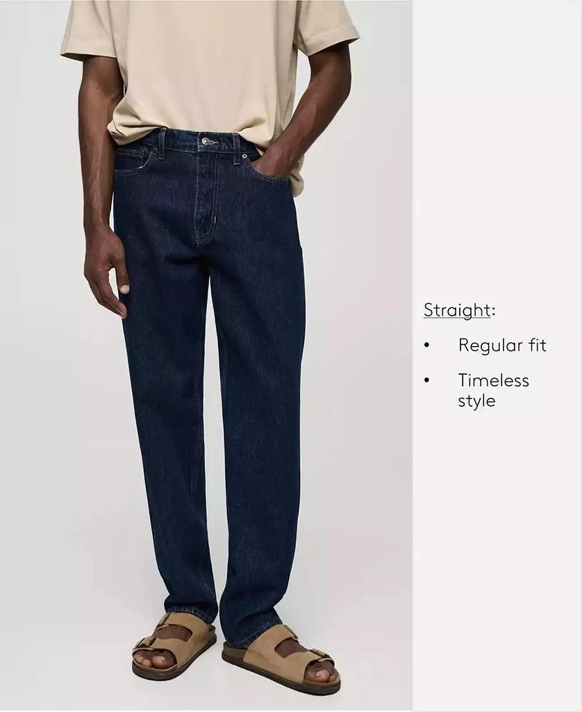 Mango Men's Turn-Up Hem Straight-Fit Jeans 3