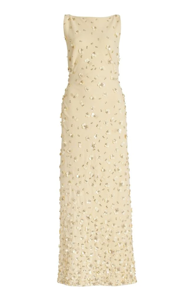 SIMKHAI SIMKHAI - Claudia Embellished Crepe Maxi Dress - Yellow - US 4 - Moda Operandi 1